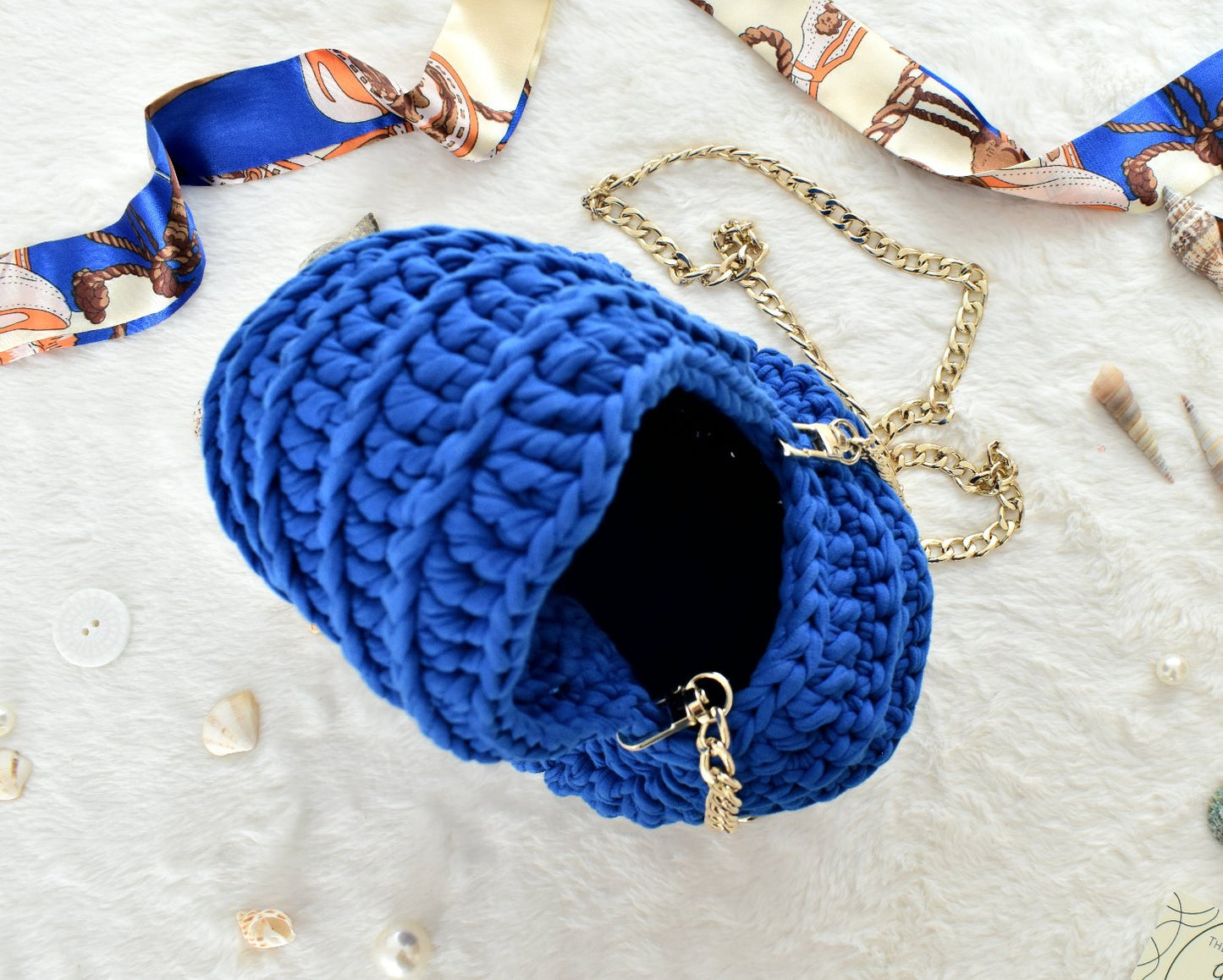 Crochet Ammonite Bag with chain handle