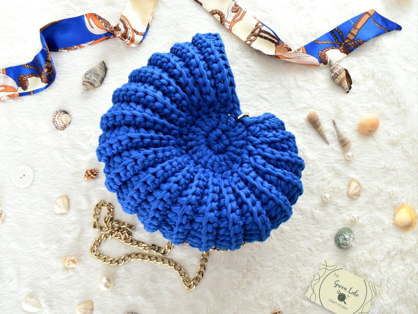 Crochet Ammonite Bag with chain handle