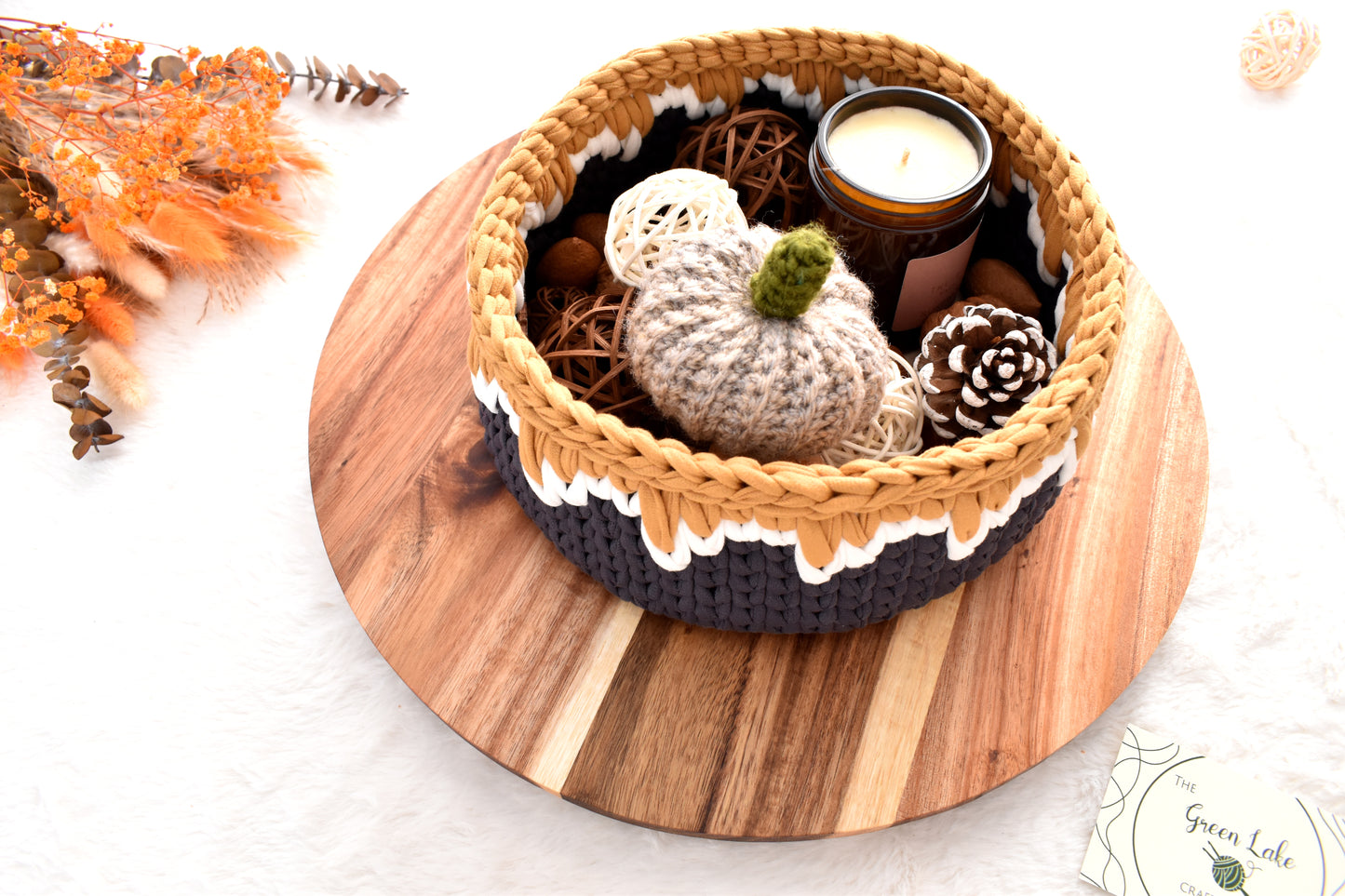 Crochet Storage Basket: Mountains Under the Sunshine