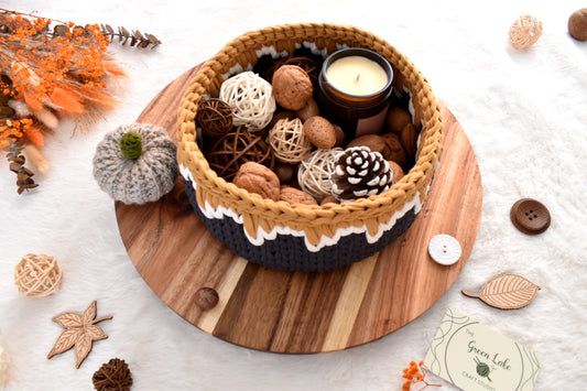 Crochet Storage Basket: Mountains Under the Sunshine