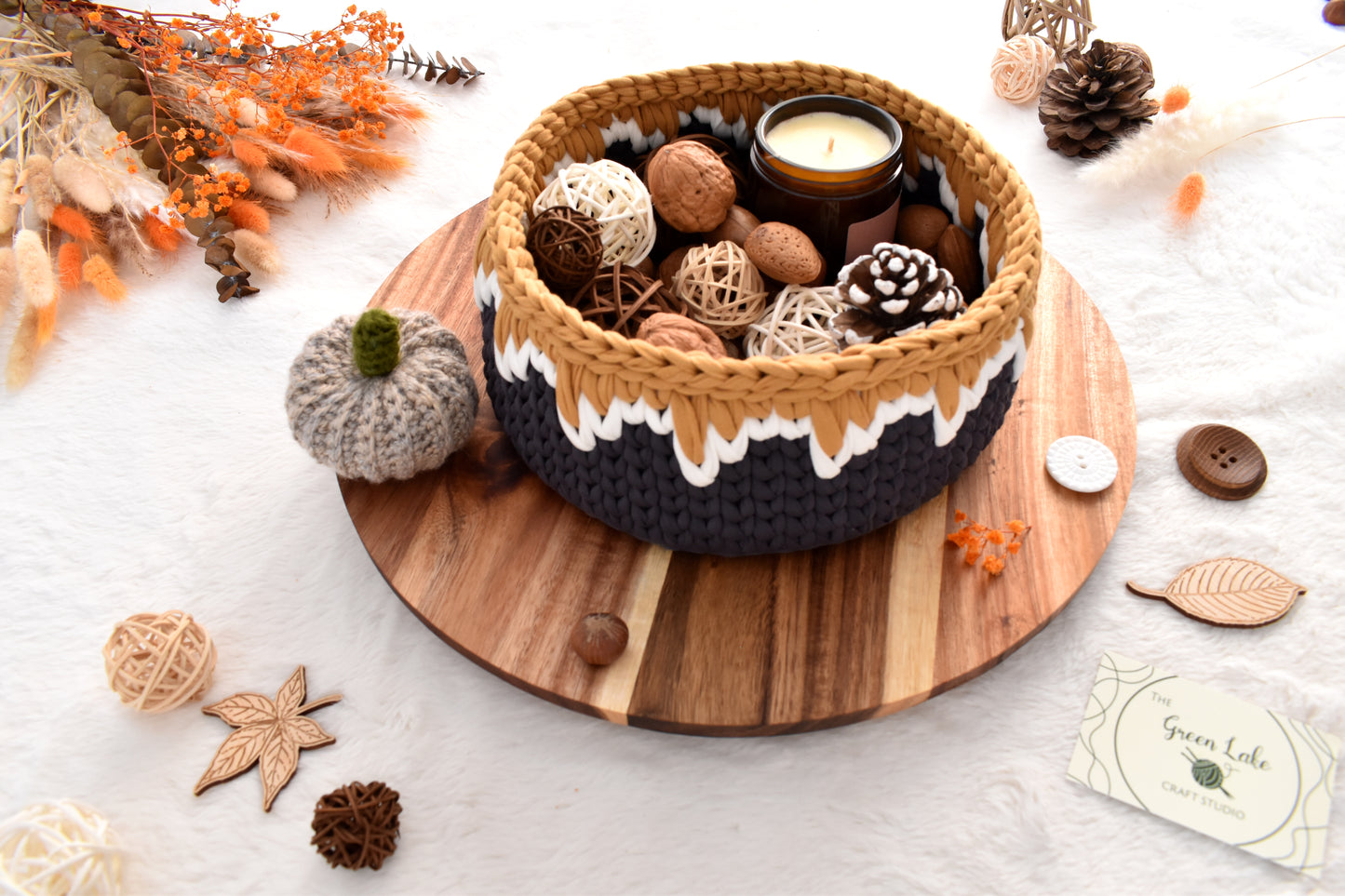 Crochet Storage Basket: Mountains Under the Sunshine