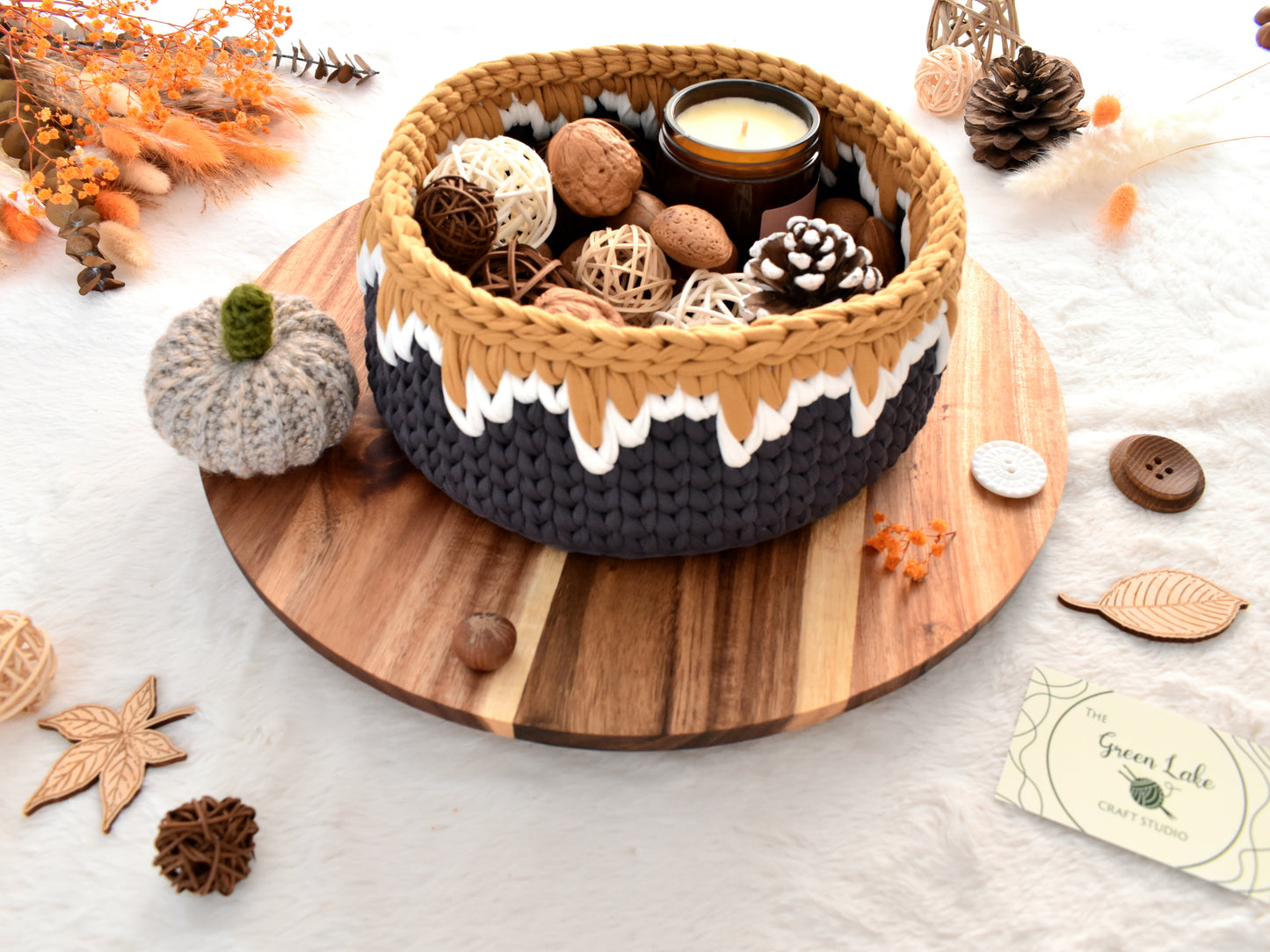 Crochet Storage Basket: Mountains Under the Sunshine