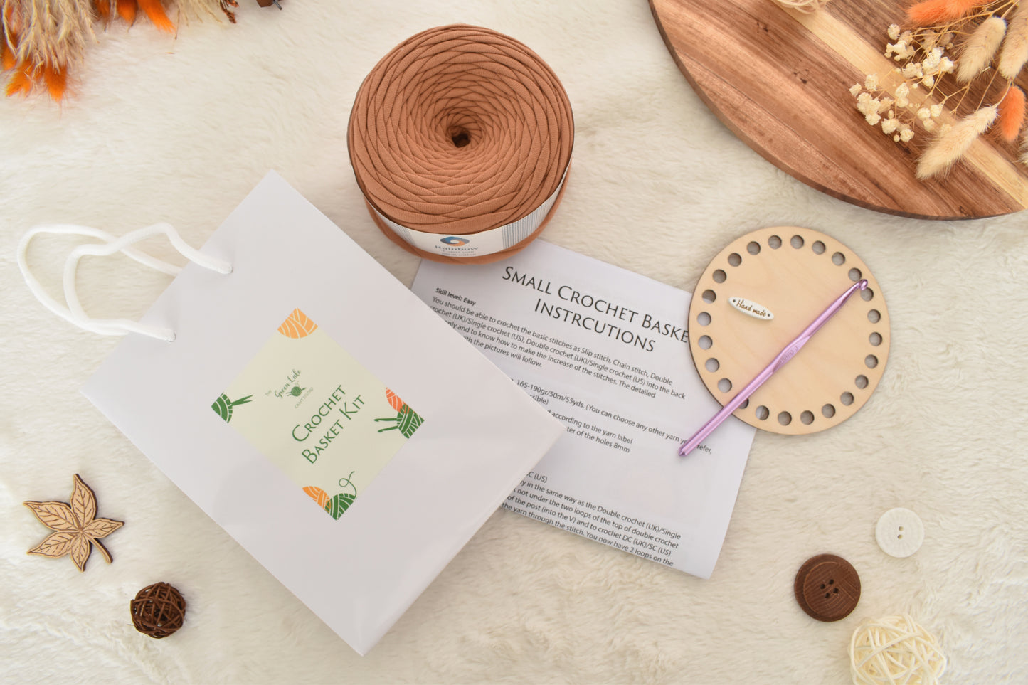 Small Crochet Basket Kit - Waistcoat Stitch