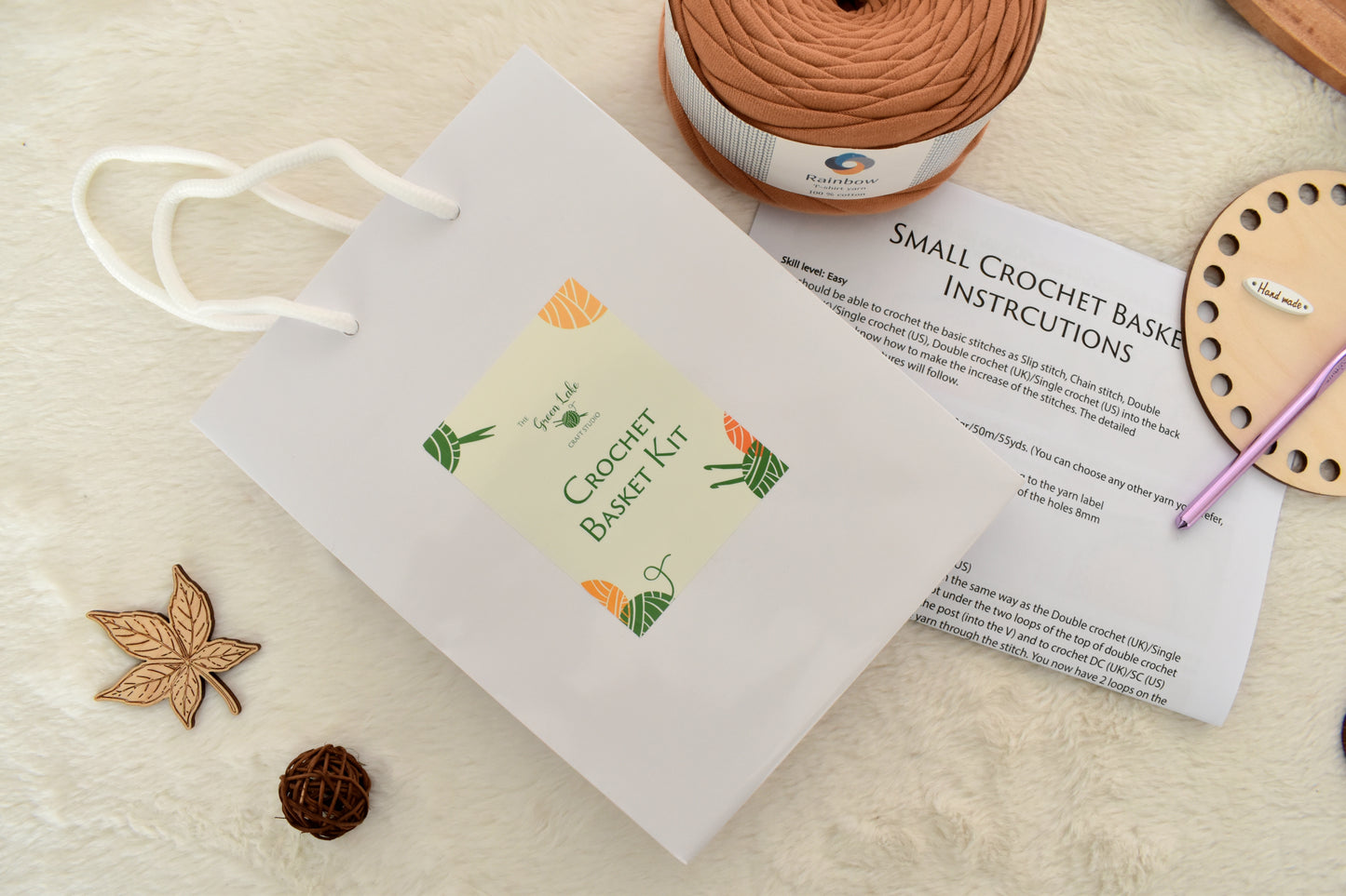 Small Crochet Basket Kit - Waistcoat Stitch