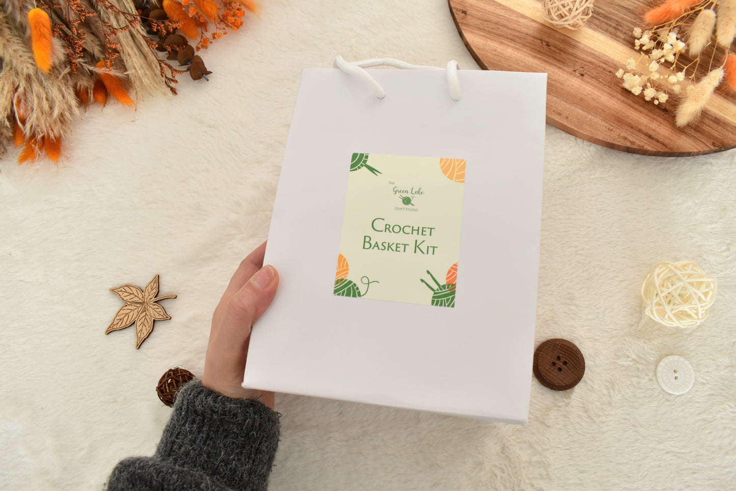 Small Crochet Basket Kit - Waistcoat Stitch