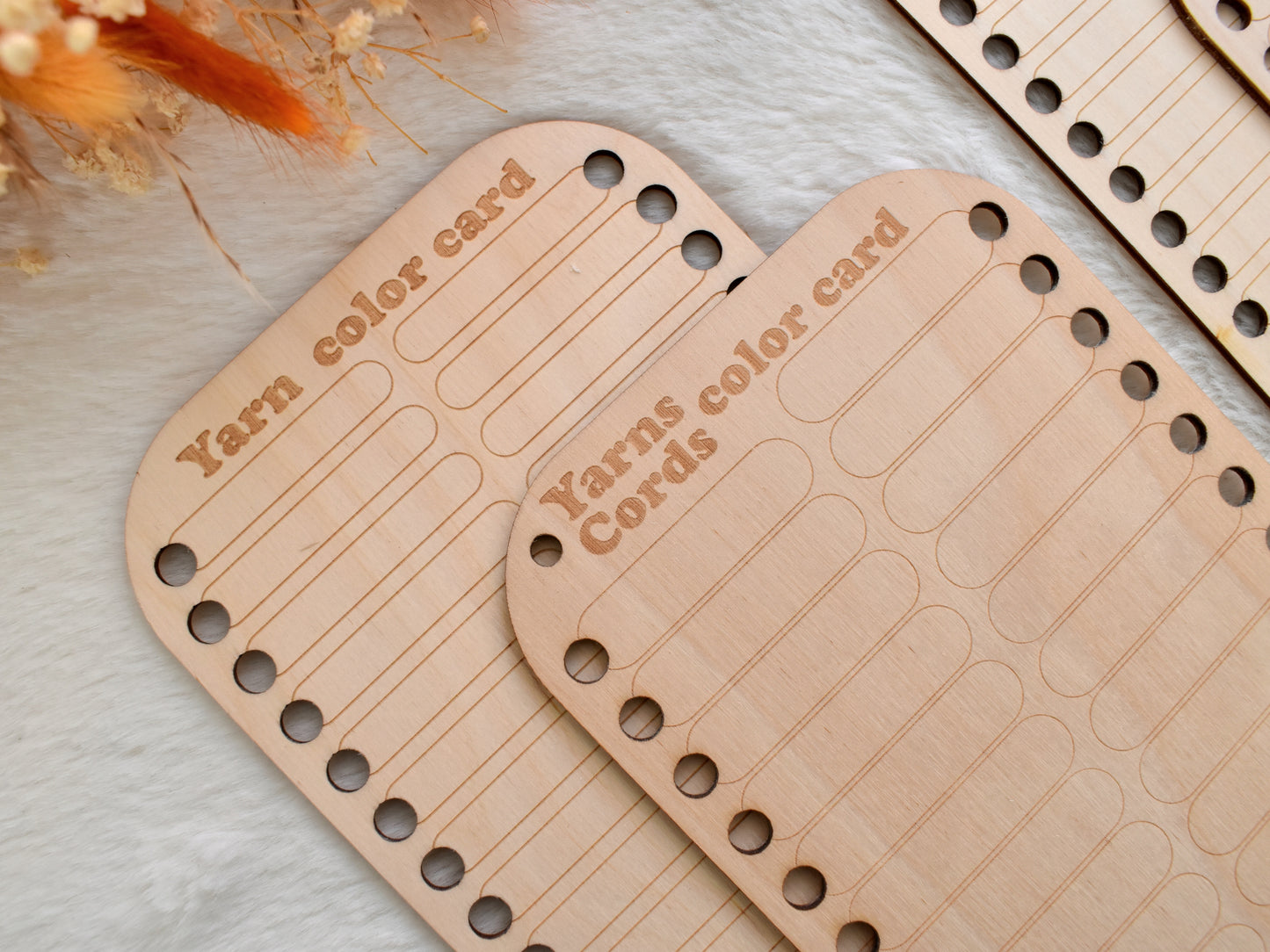 Wooden Yarns/Cords Color Card: 26-Hole Project Planner Reusable wooden yarn colour card with 4 options