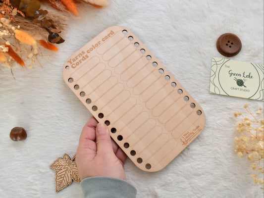 Wooden Yarns/Cords Color Card: 26-Hole Project Planner Temperature blanket color planner Reusable wooden yarn color card