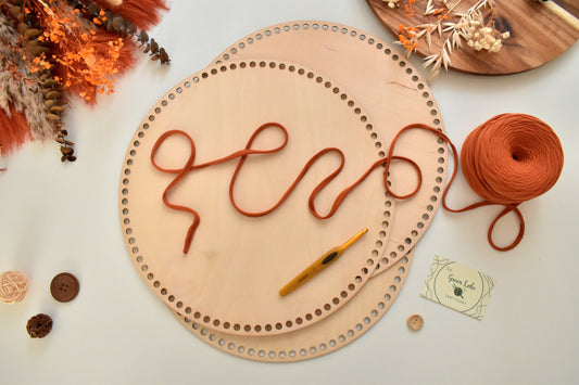 Circular wooden base 35 cm / 13.77 inch for crochet, coiled or Macrame basket