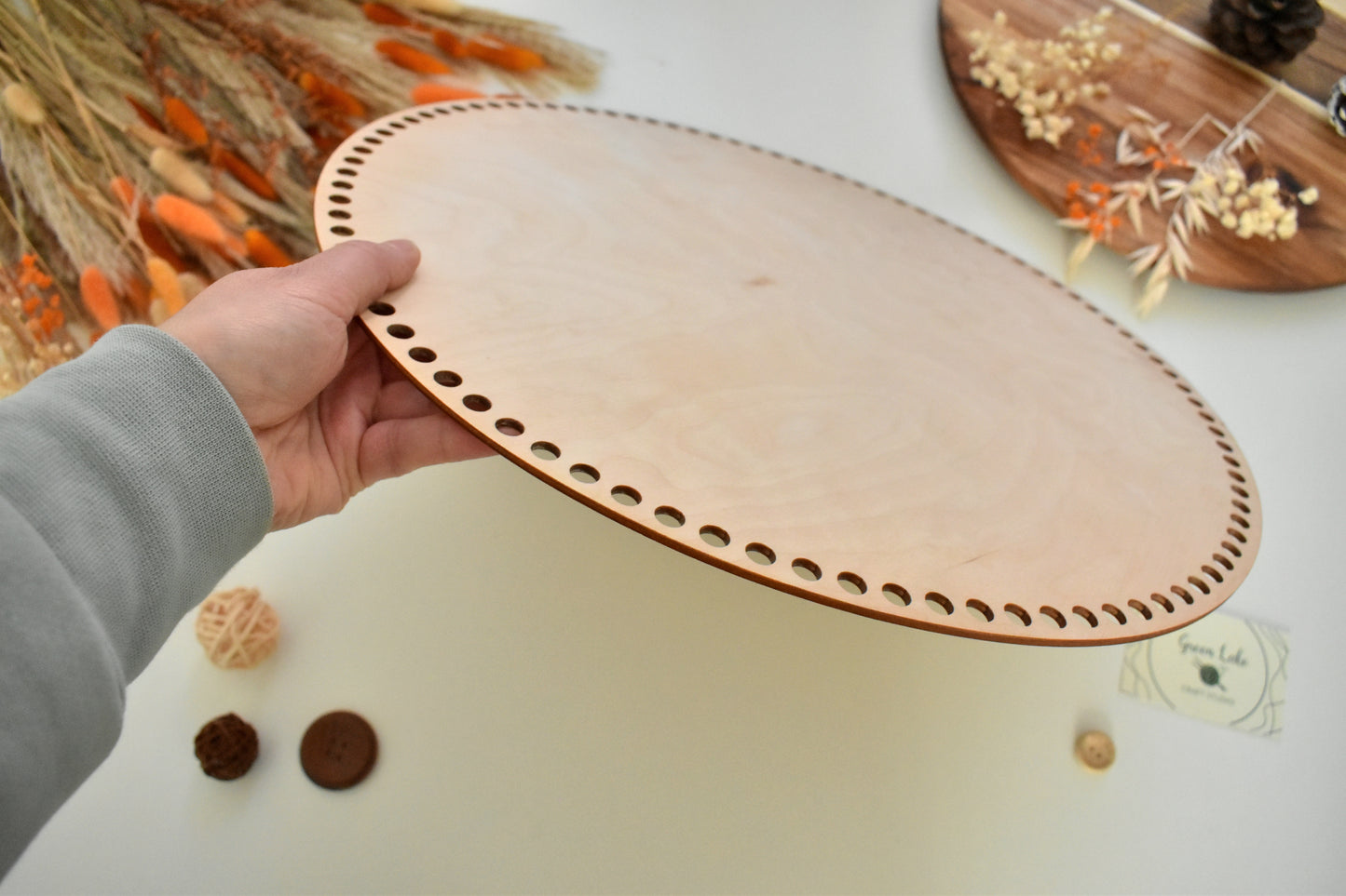 Circular wooden base 40cm/15.75" diameter for crochet, coiled or Macrame basket