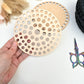 Set of circular wooden top&bottom for crochet basket/crochet hook holder/pencil holder