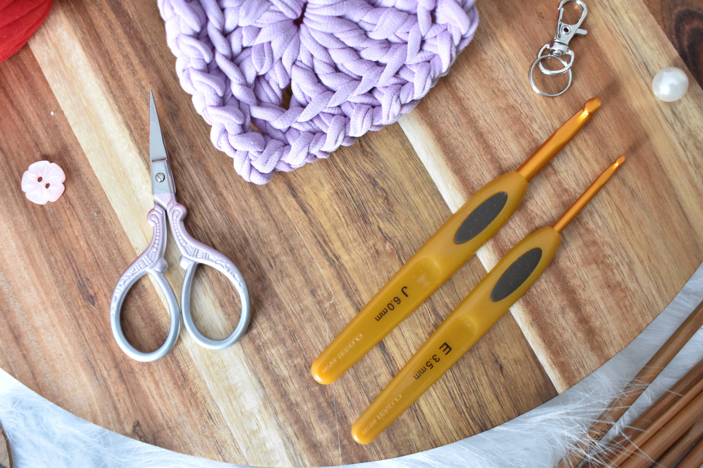 Heart keyring/bagcharm crochet pattern PDF