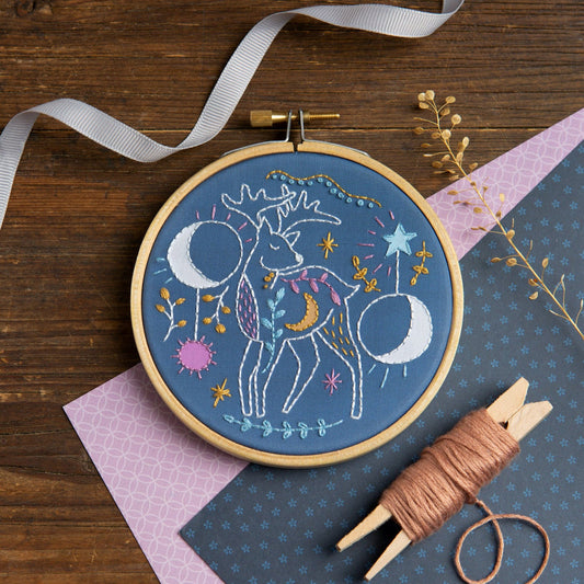 Celestial Deer mini embroidery kit