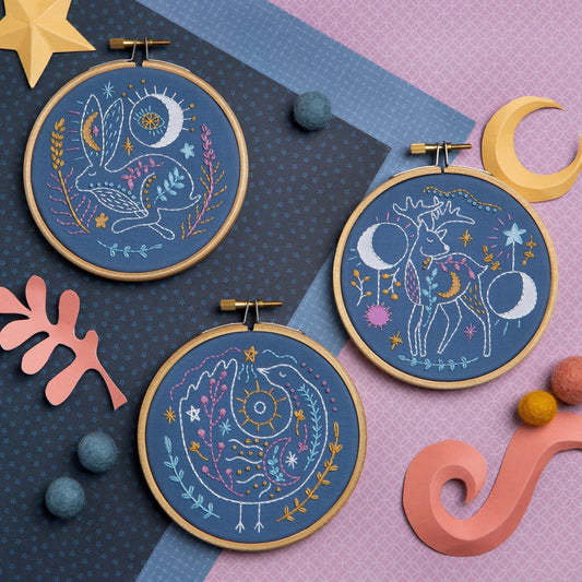 Celestial Whale mini embroidery kit