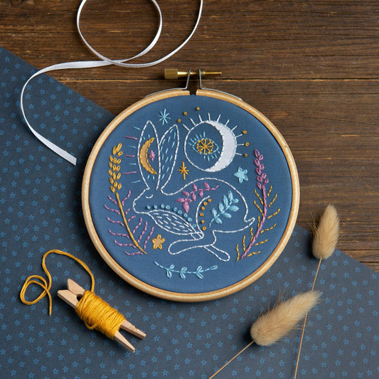 Celestial Hare mini embroidery kit