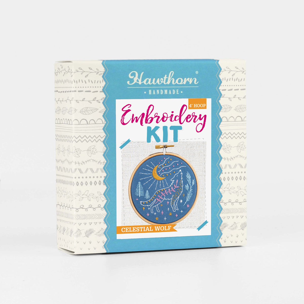 Celestial Wolf mini embroidery kit
