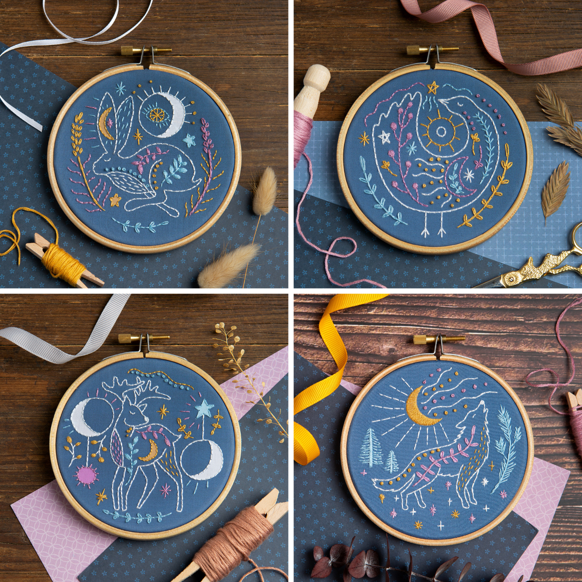 Celestial Frog mini embroidery kit