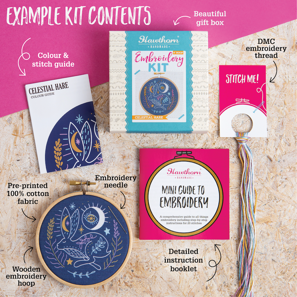 Celestial Frog mini embroidery kit