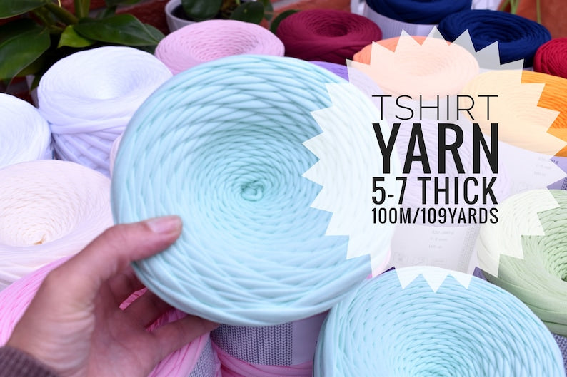Tshirt yarn 100metres/110yards, 320-350gr, 5-7mm thickness, 100% Cotton Premium quality