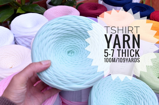 Tshirt yarn 100metres/110yards, 320-350gr, 5-7mm thickness, 100% Cotton Premium quality
