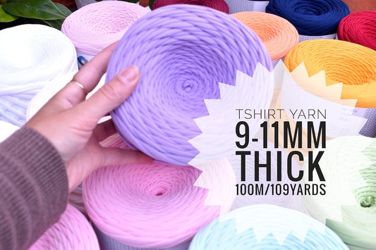 Tshirt yarn 100metres/110yards, 330-380gr, 9-11mm thickness, 100% Cotton Premium quality