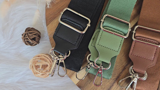 Bag straps plain with silver hardware