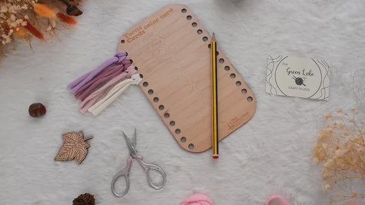 Wooden Yarn Colour Card: 26-Hole Project Planner Reusable wooden yarn colour card