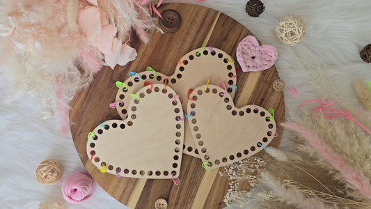 Heart wooden base for crochet, coiled or Macrame basket