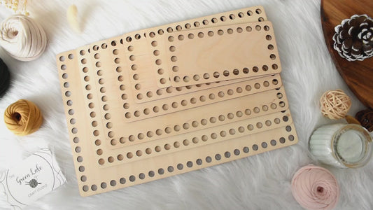 Middle rectangular wooden base with 8mm hole size for making baskets suitable for Tshirt yarn or 5mm cord