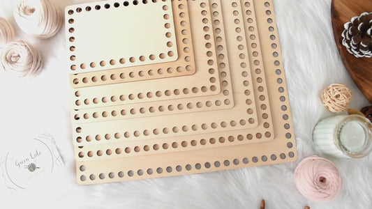 Wide rectangle wooden base with 8mm hole size Suitable for Tshirt yarn or 5-7mm cord