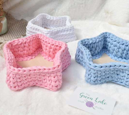 Star crochet basket