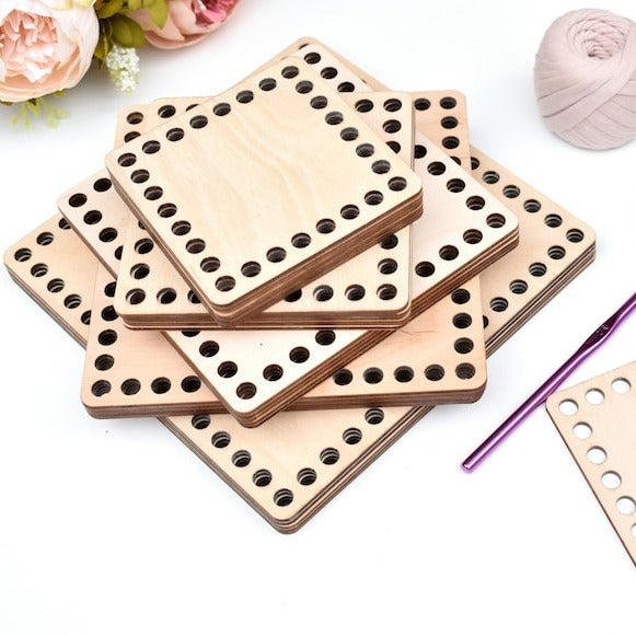 Square Wooden Bases for crochet, coiled or Macrame basket
