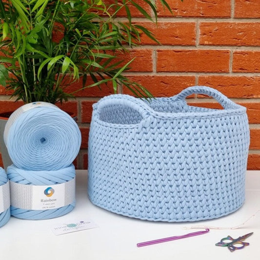 Large crochet toy storage basket
