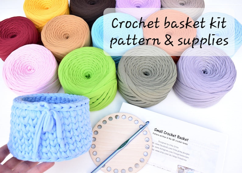 Small Crochet Basket Kit- Waistcoat Stitch