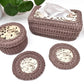 Crochet basket & Tissue box set Love Coffee Design