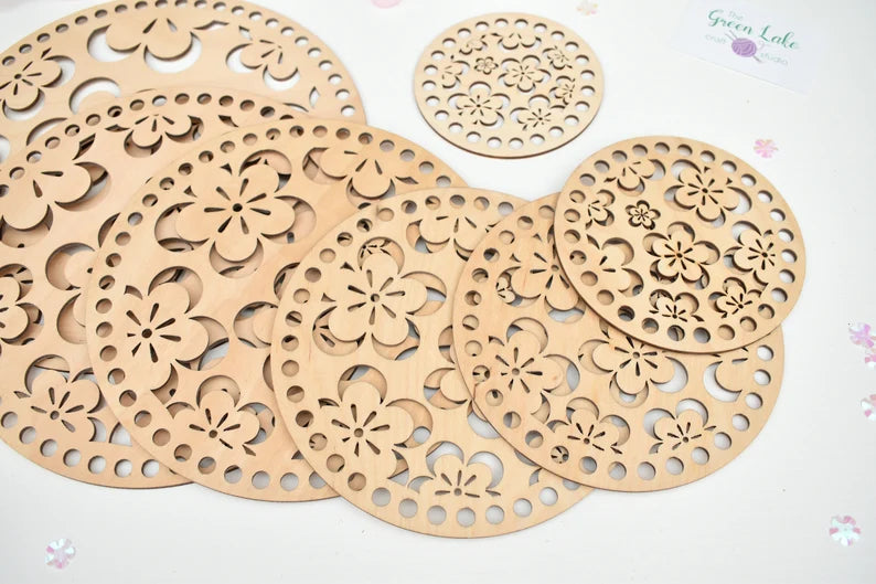 Wooden Top & Bottom Flower Power Design