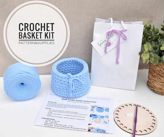 Small Crochet Basket Kit- Waistcoat Stitch